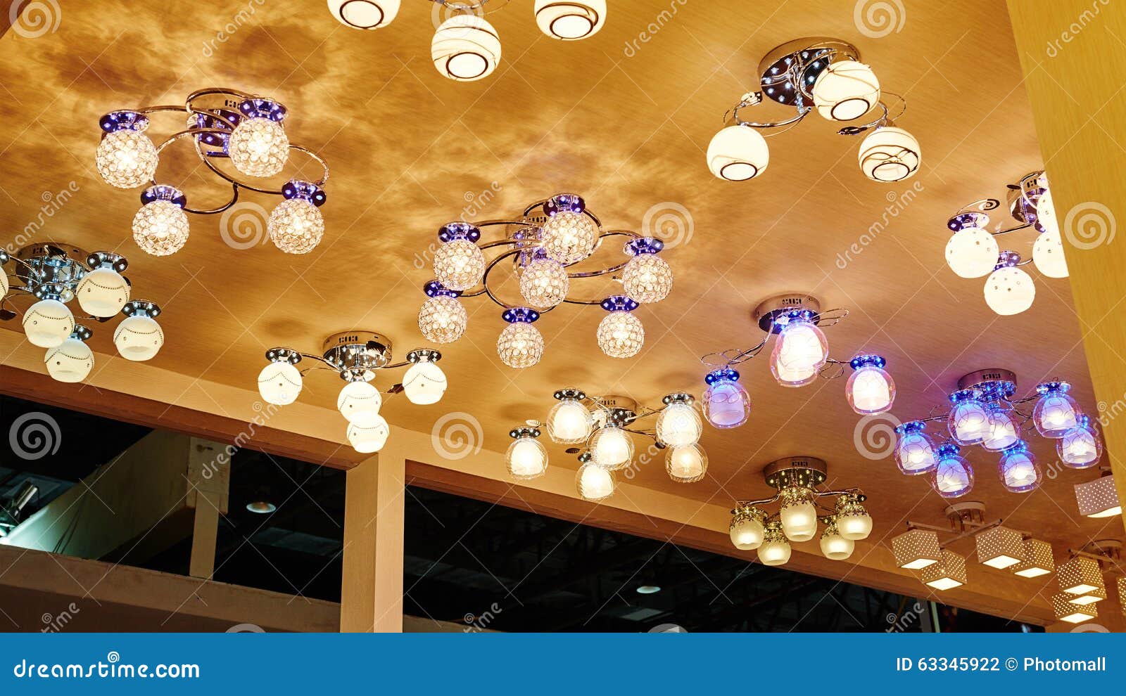 Led Ceiling Home Lighting Shop Stock Photo Image of droplight