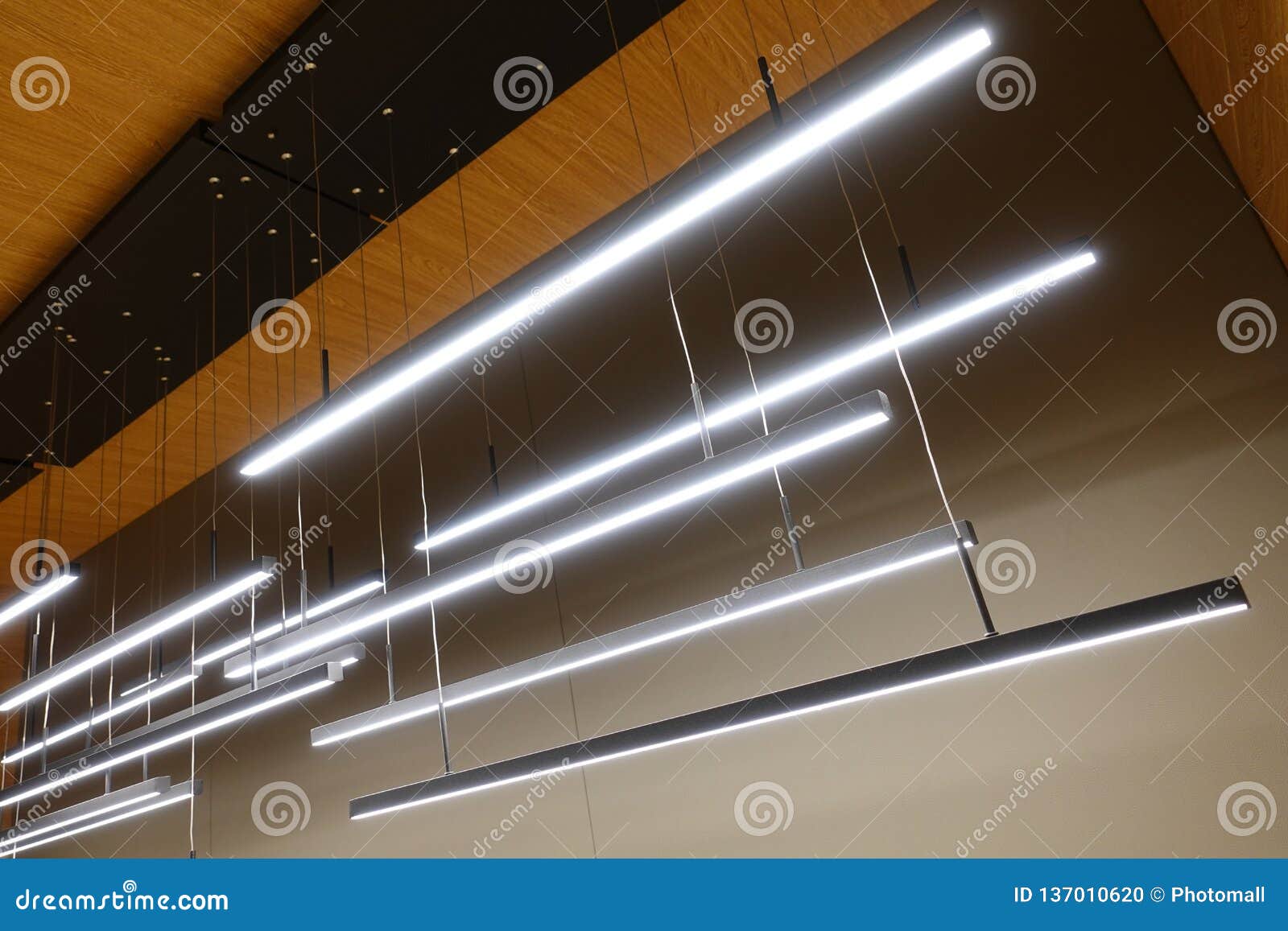 Led Ceiling Lighting Office Commercial Stock Photo Image of