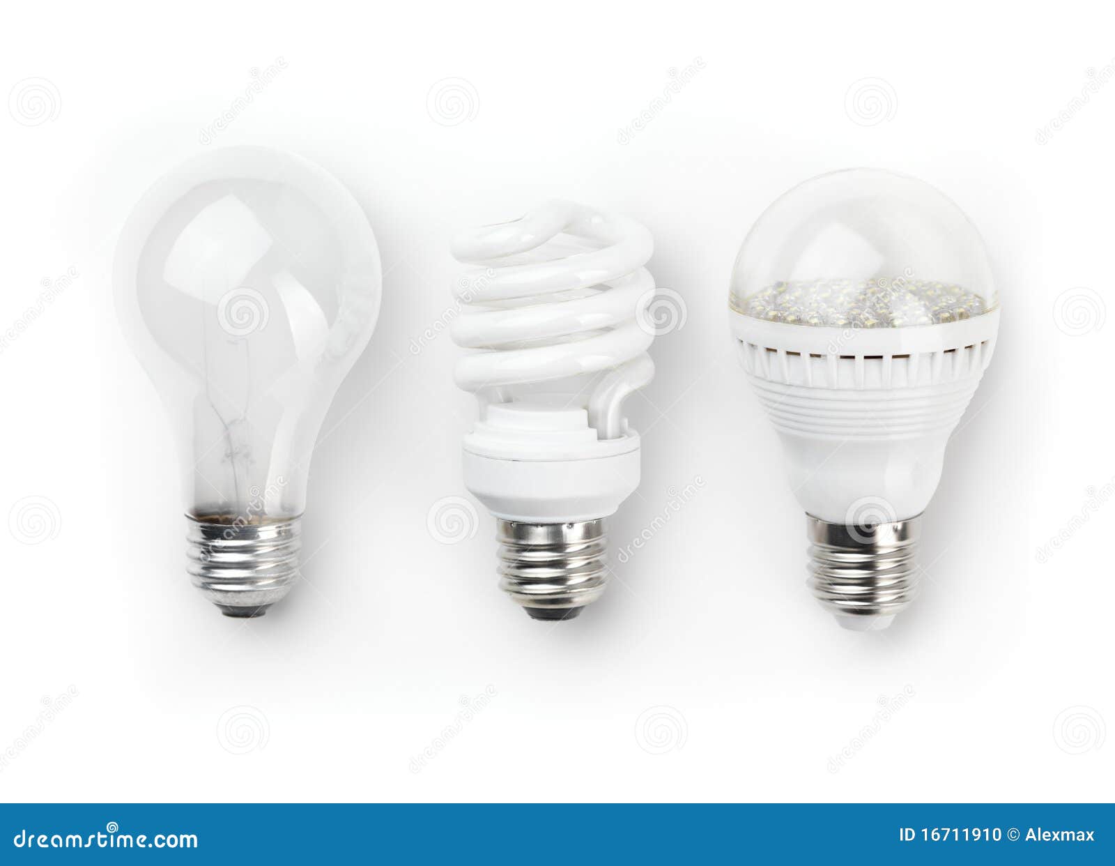 led fluorescent and incandescent light bulbs