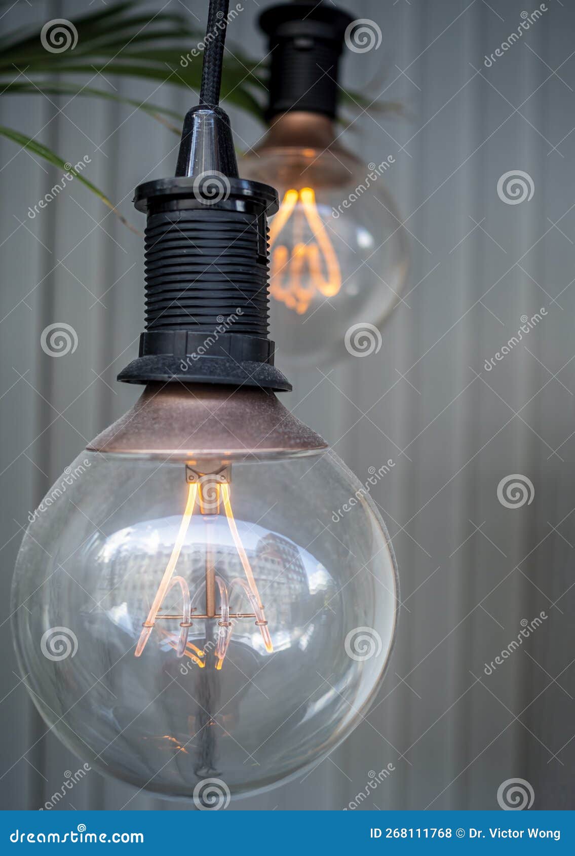 LED Incandescent Light Providing a Warm Orange Glow Stock Photo Image