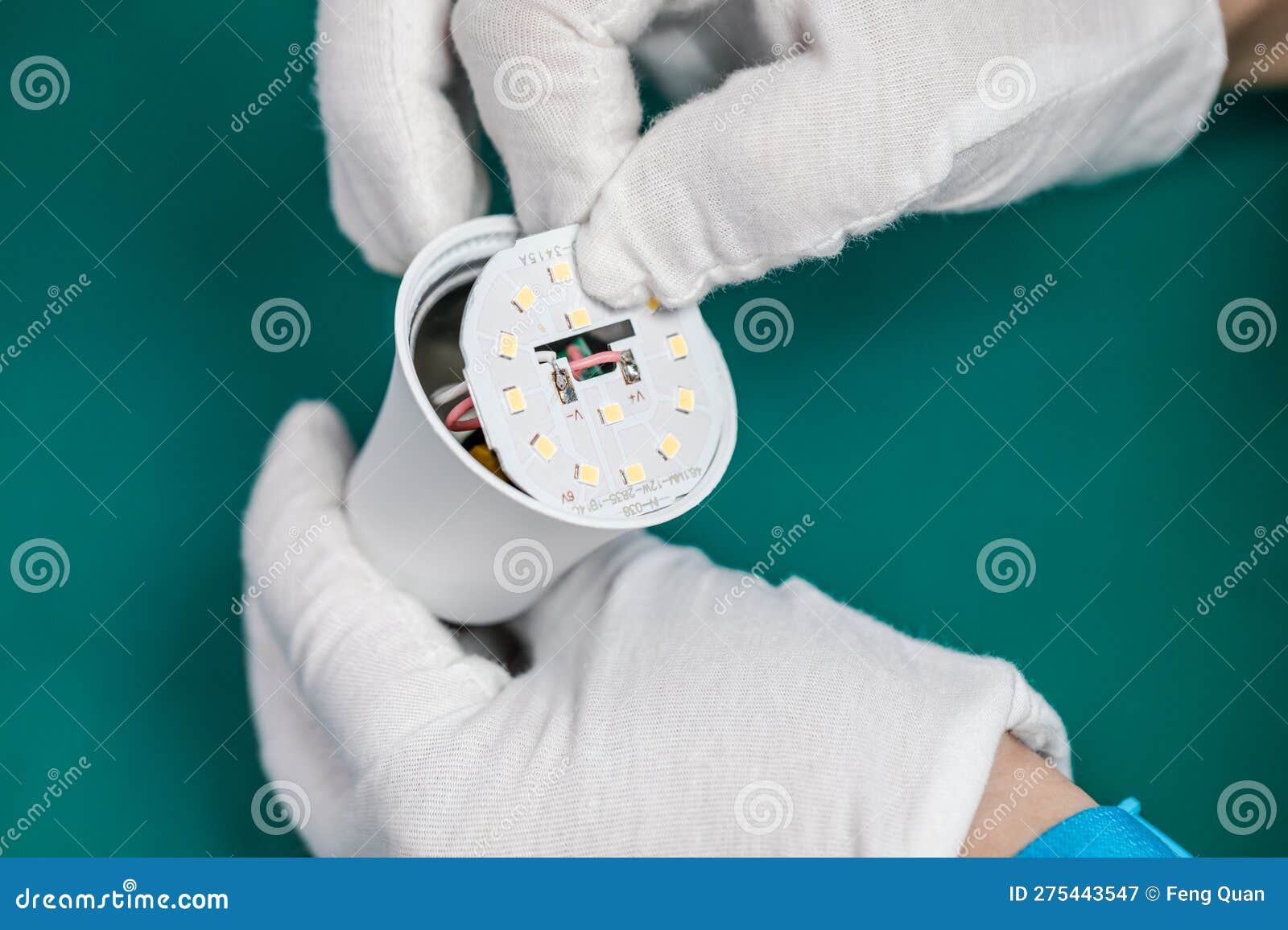 LED Light Bulb Production Factory, the Production Process of Lightemitting Diodes Stock Image