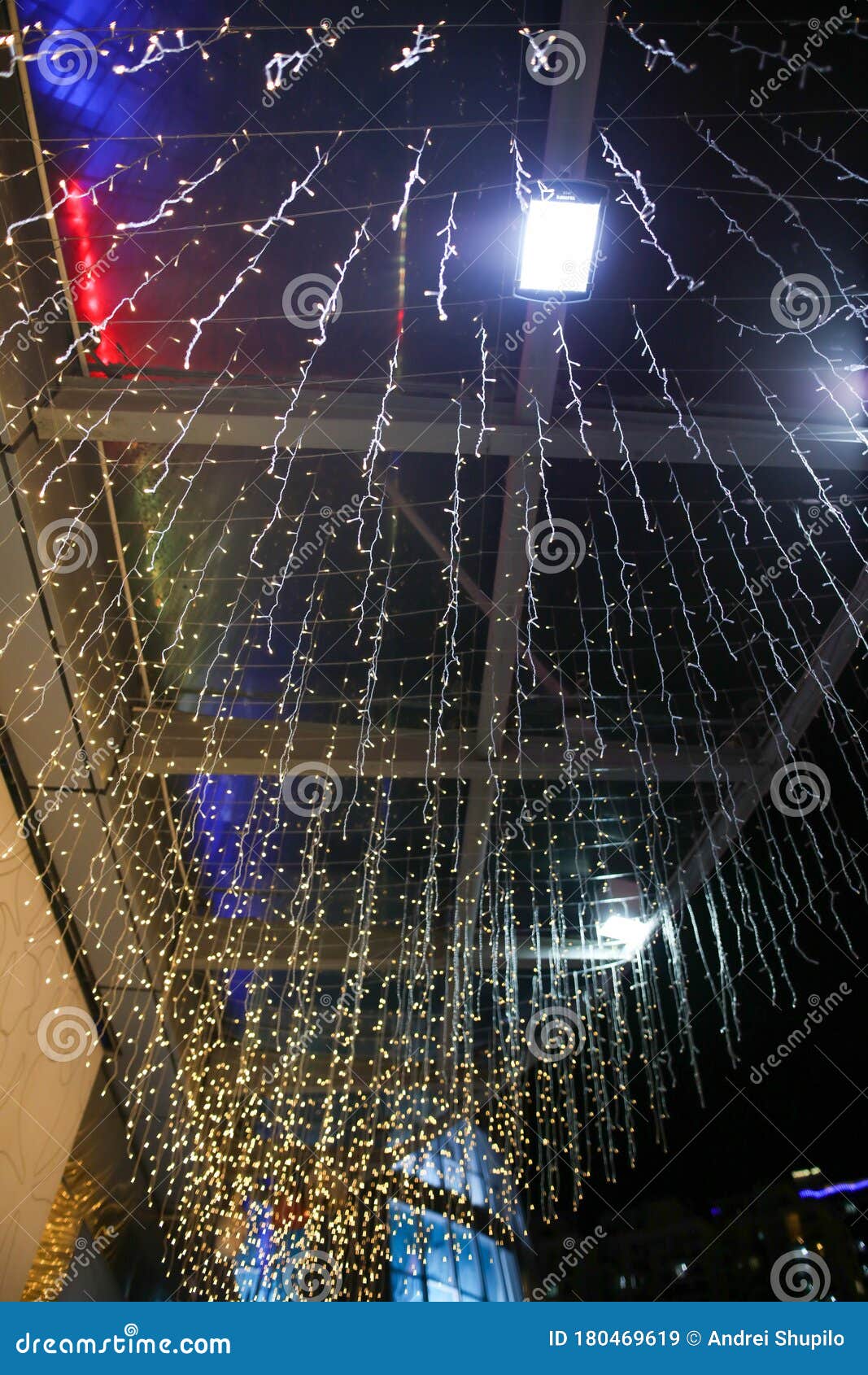 LED Lights Burn on a City Street Stock Image Image of element