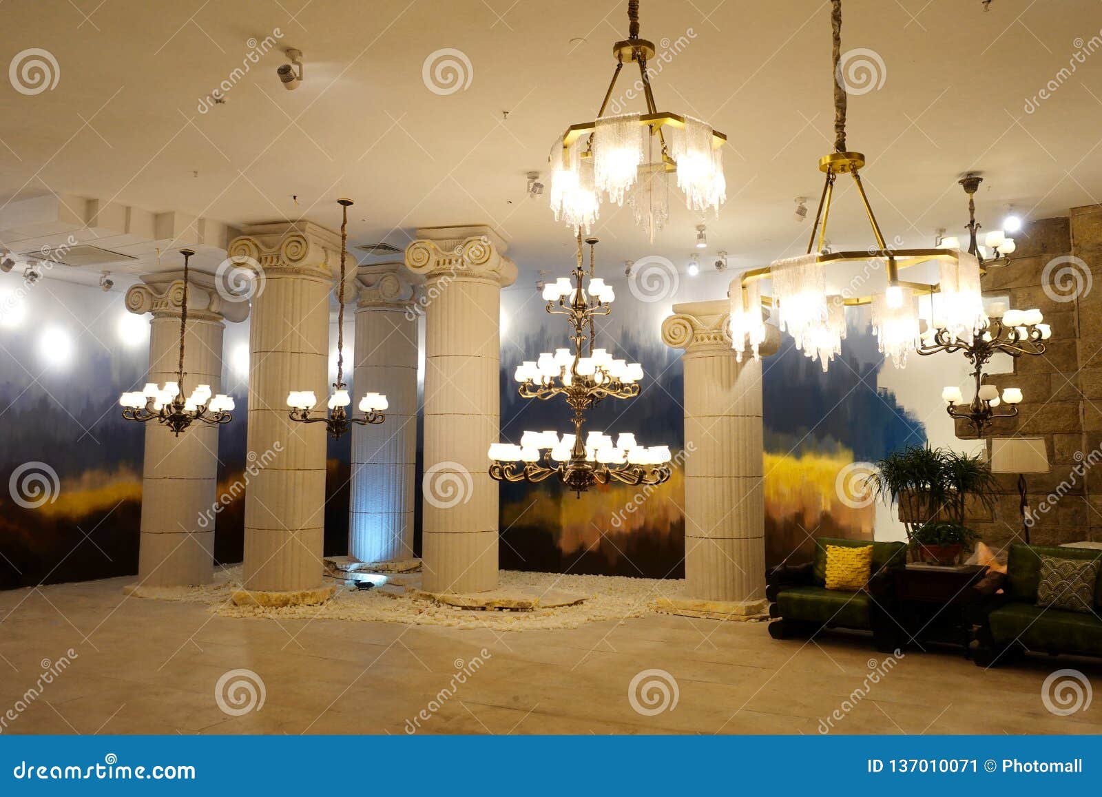 Led Pendant Lamp In Lighting Showroom Stock Image Image Of