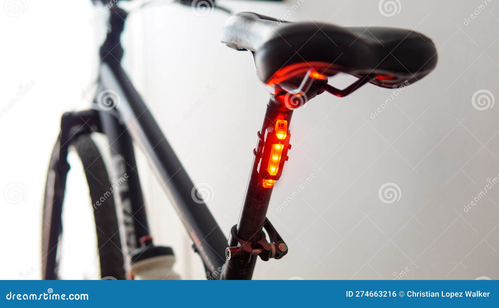Led Safety Bicycle Red Light Stock Photo Image of isolated, detail