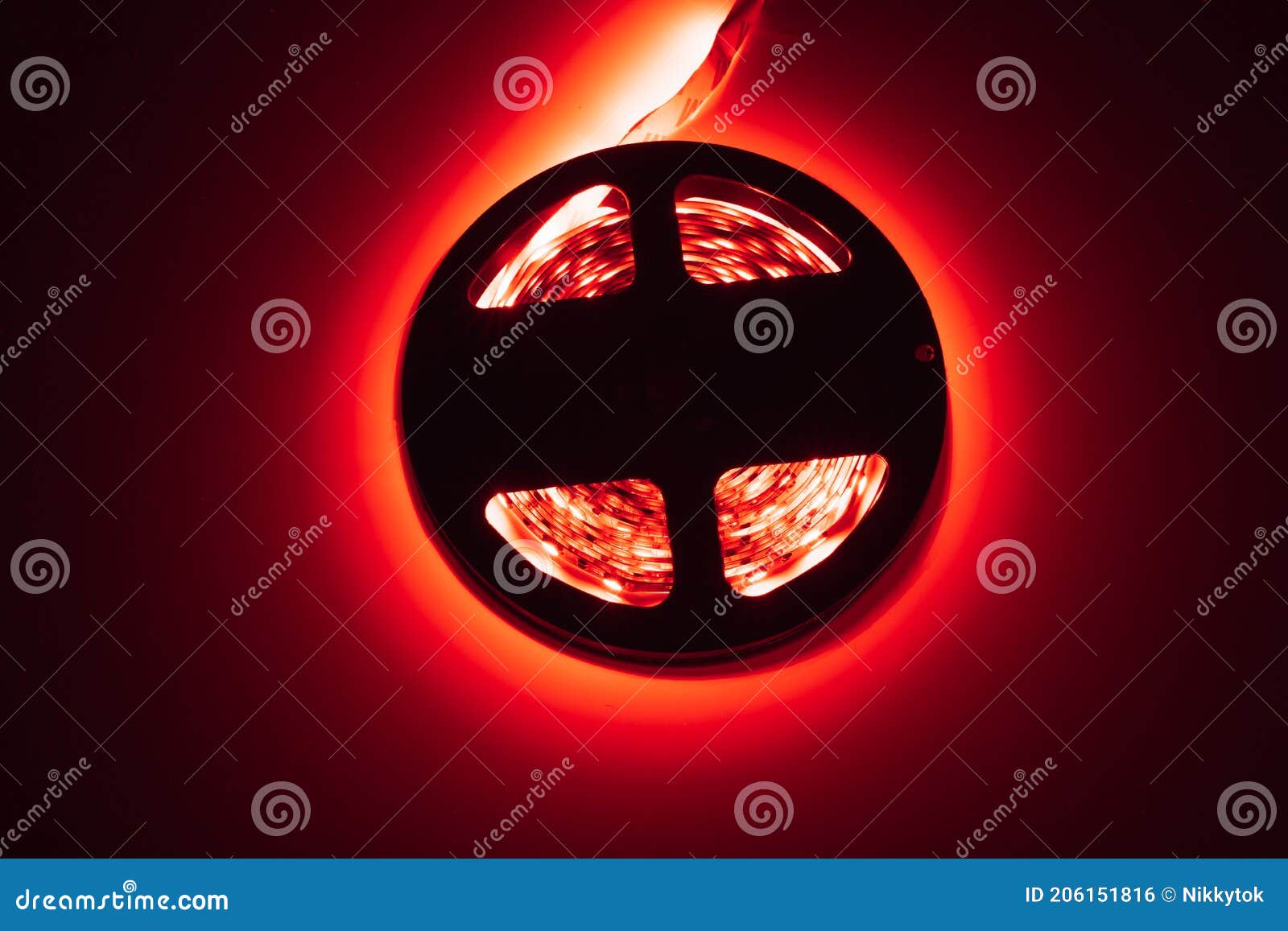 Led strip red light roll stock photo. Image of high 206151816