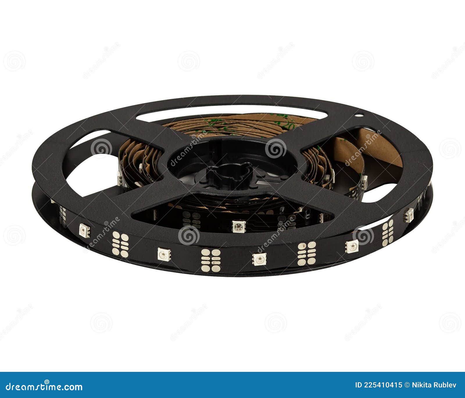 LED Strip on Reel Isolated on White Stock Image - Image of adhesive ...