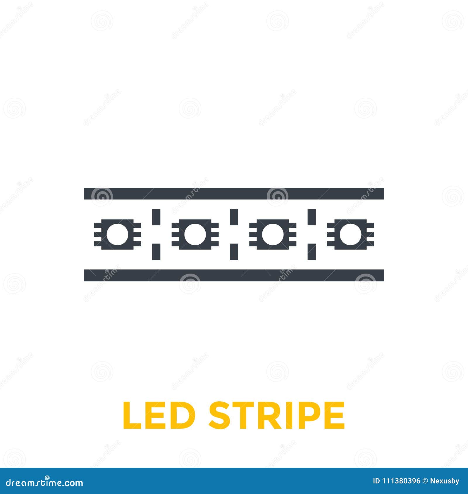 LED stripe icon stock vector. Illustration of element 111380396