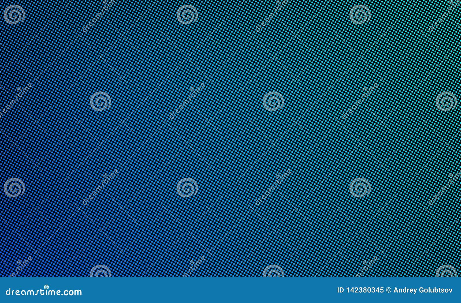 led video wall screen texture background.  digital blue light led dot gradient pattern