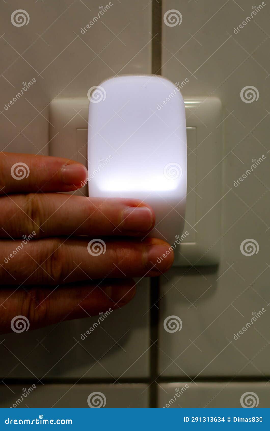 LED Wall Light with Sensor for the Bathroom Stock Photo Image of