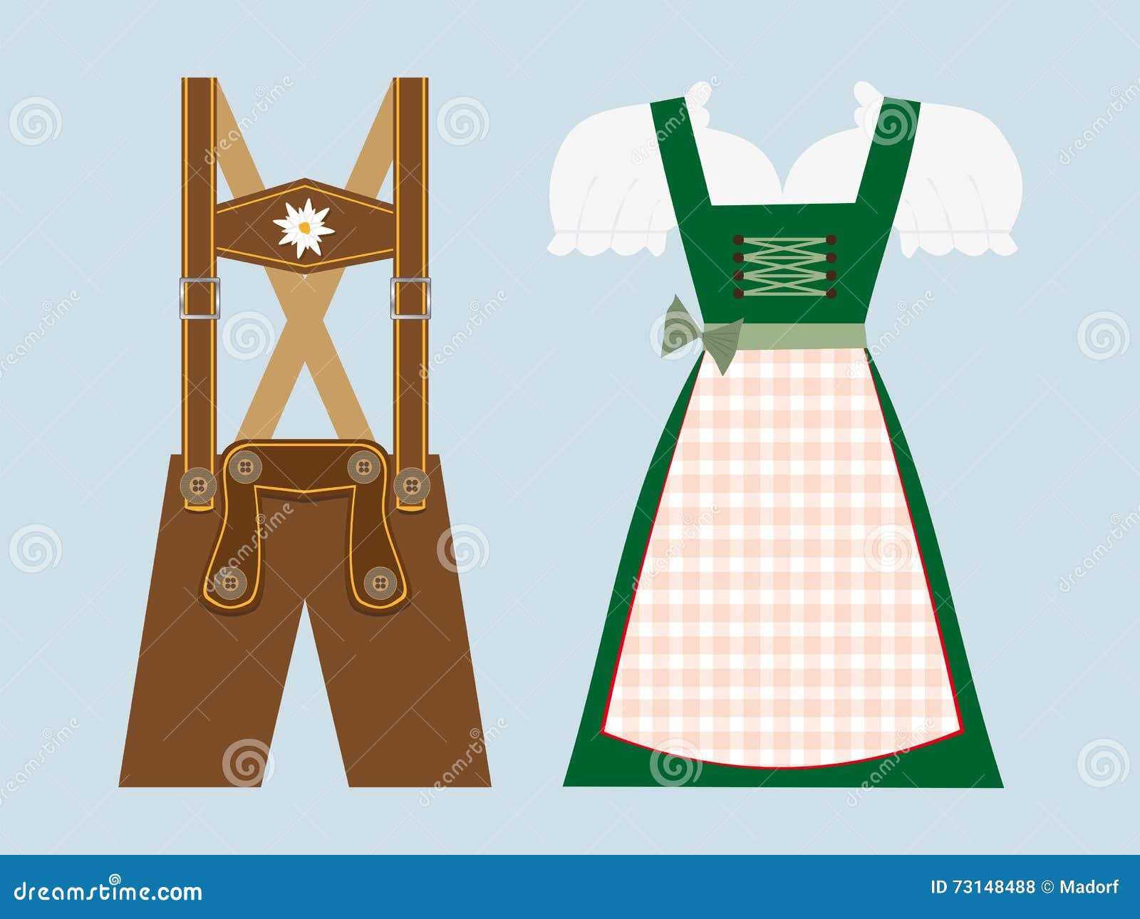 lederhosen and dirndl, bavarian oktoberfest clothing