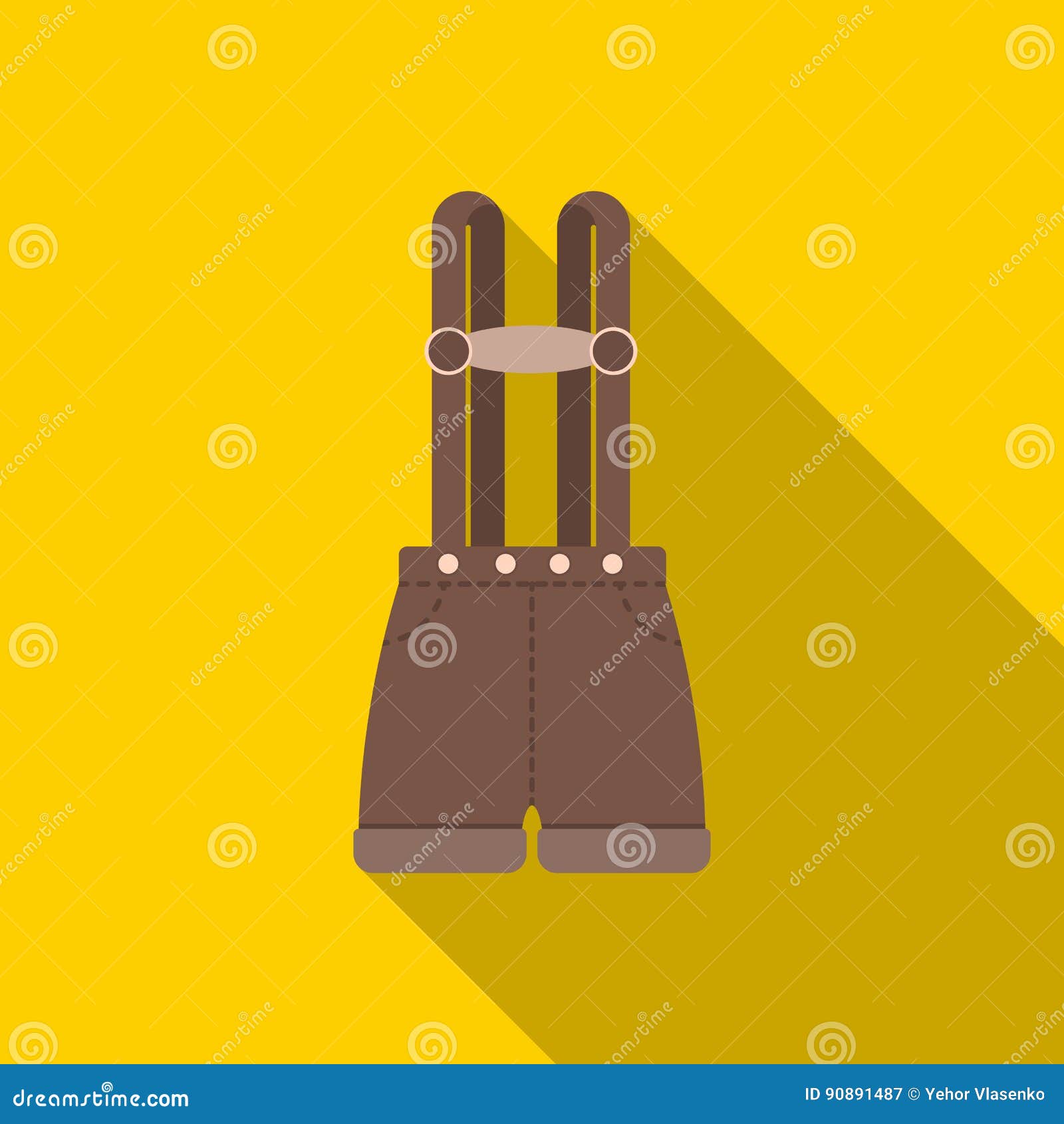 Lederhosen Icon in Flat Style Isolated on White Background. Oktoberfest ...