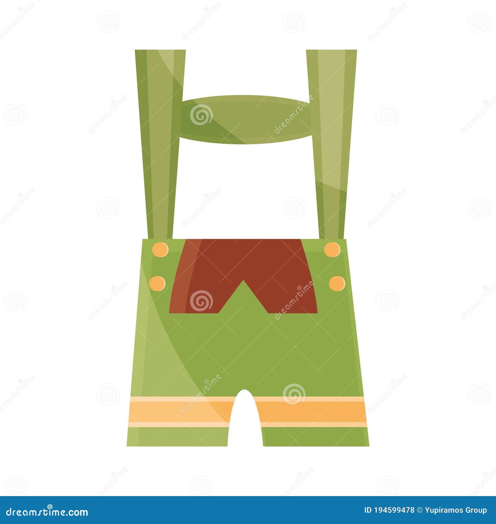 Lederhosen Traditional Bavarian Clothing Flat Icon Design Stock Vector ...