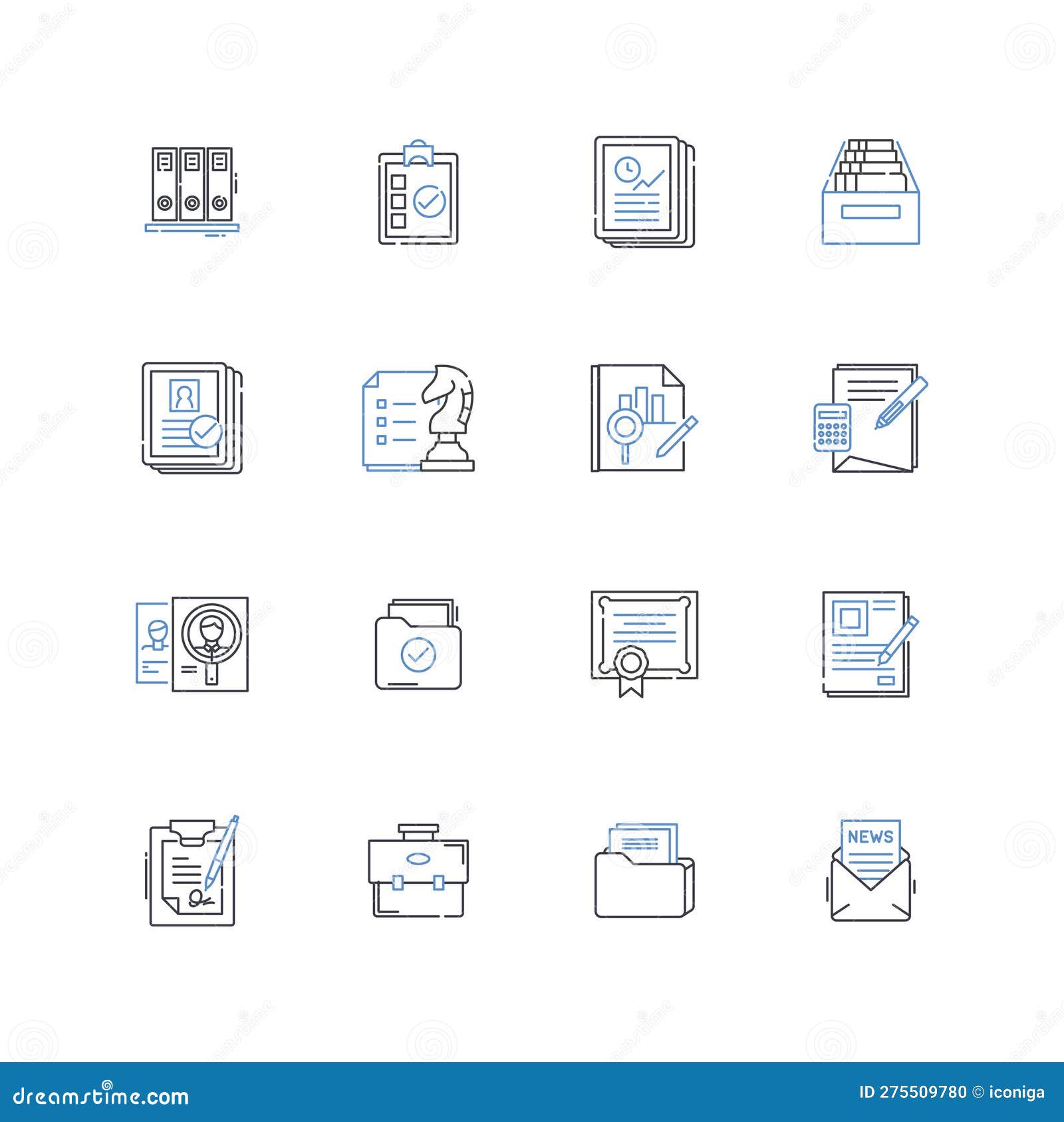 ledgers and certificates line icons collection. accounting, auditing, bookkeeping, transactions, records, balances