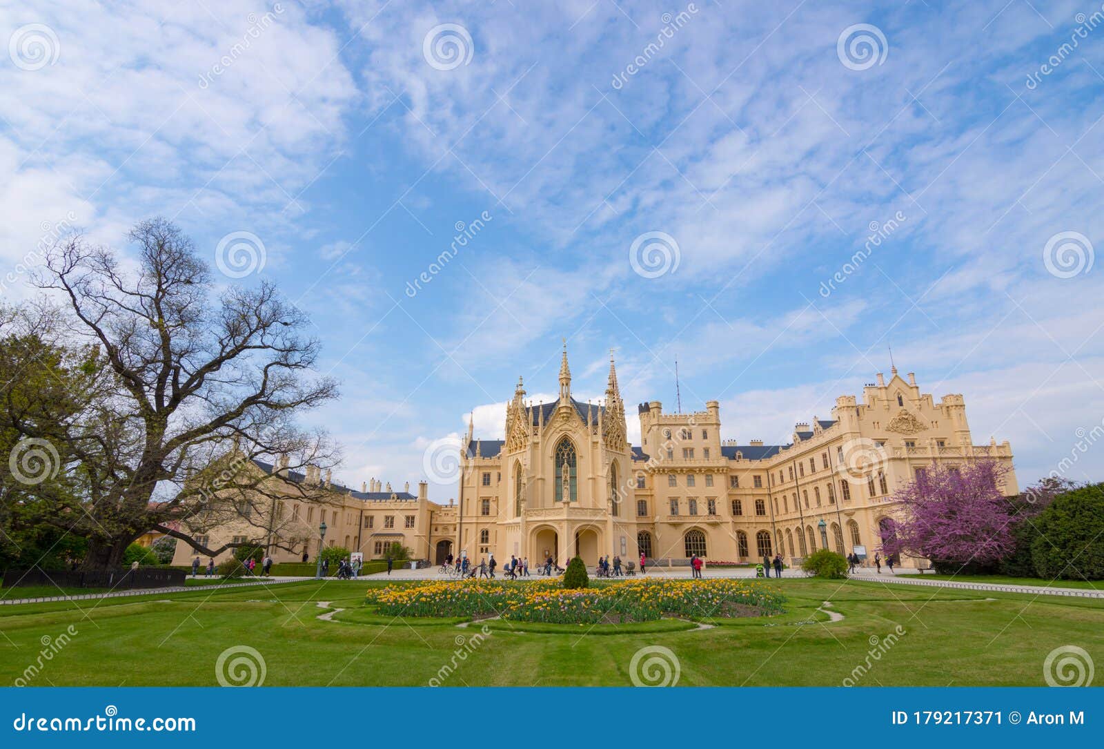 Lednice/Czech Republic - April 30, 2017: View of Lednice Castle with ...