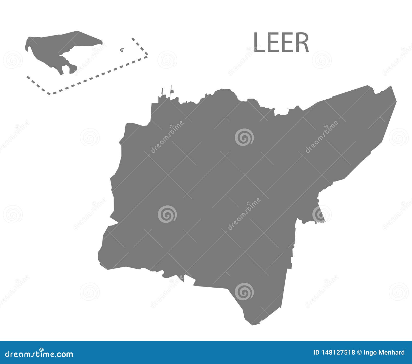 leer grey county map of lower saxony germany de