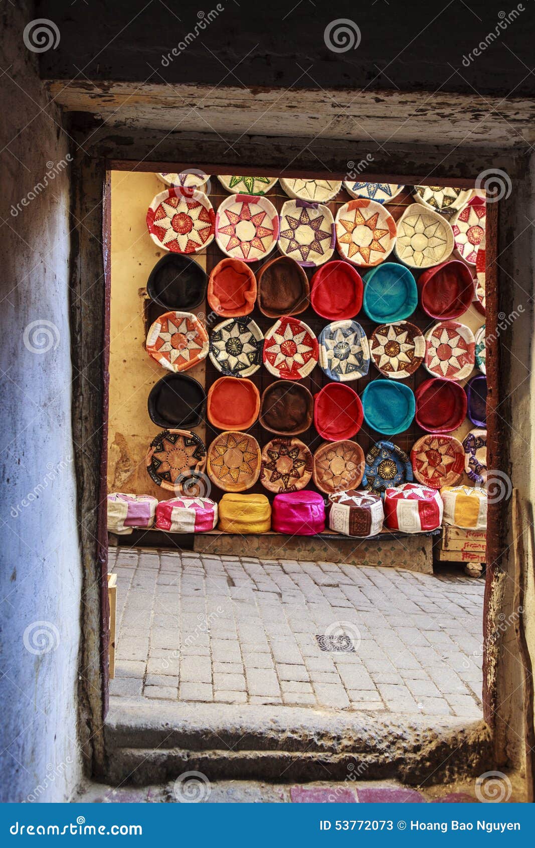 Leerproducten in Medina Van Fez, Marokko Stock Afbeelding - Image of ...