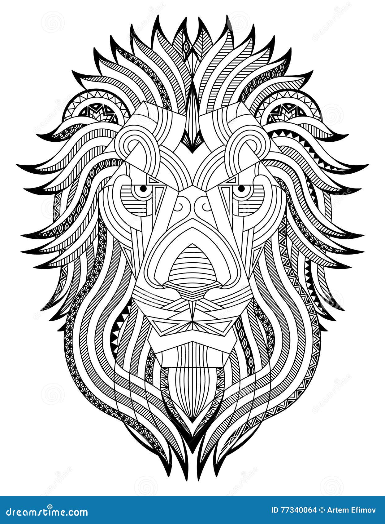 leeuw zentangle vector illustratie illustratie bestaande