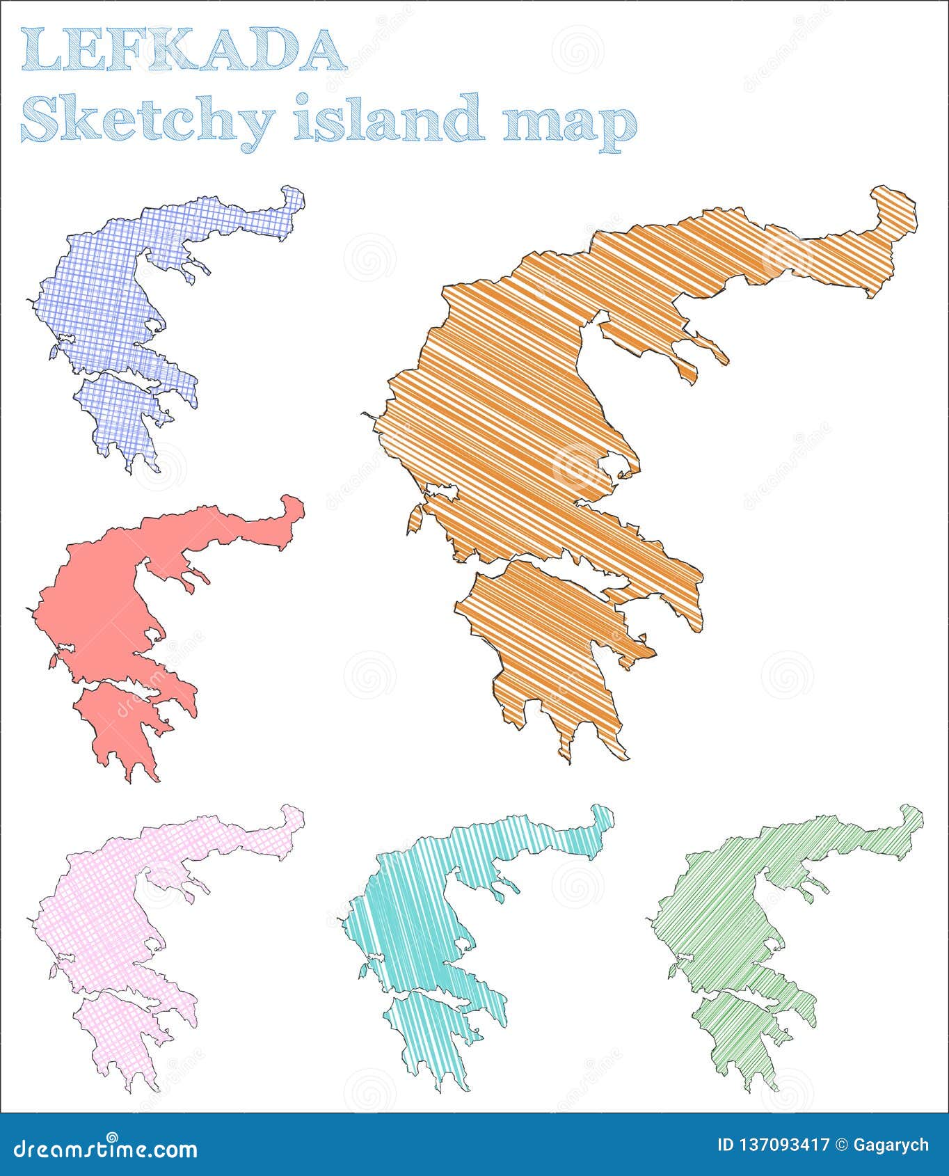 Lefkada Island Hellenic Republic, Greece, Ionian Islands Map Vector ...