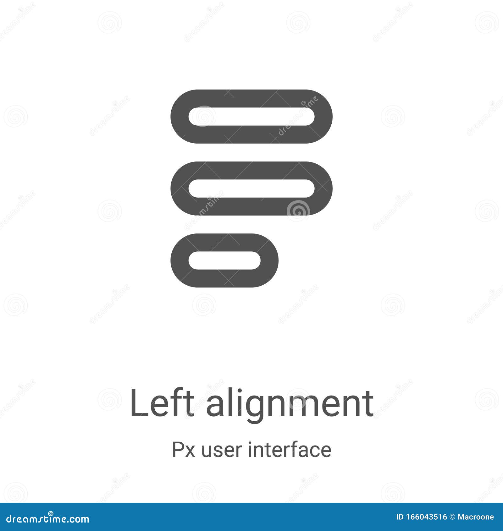 left alignment icon  from px user interface collection. thin line left alignment outline icon  . linear