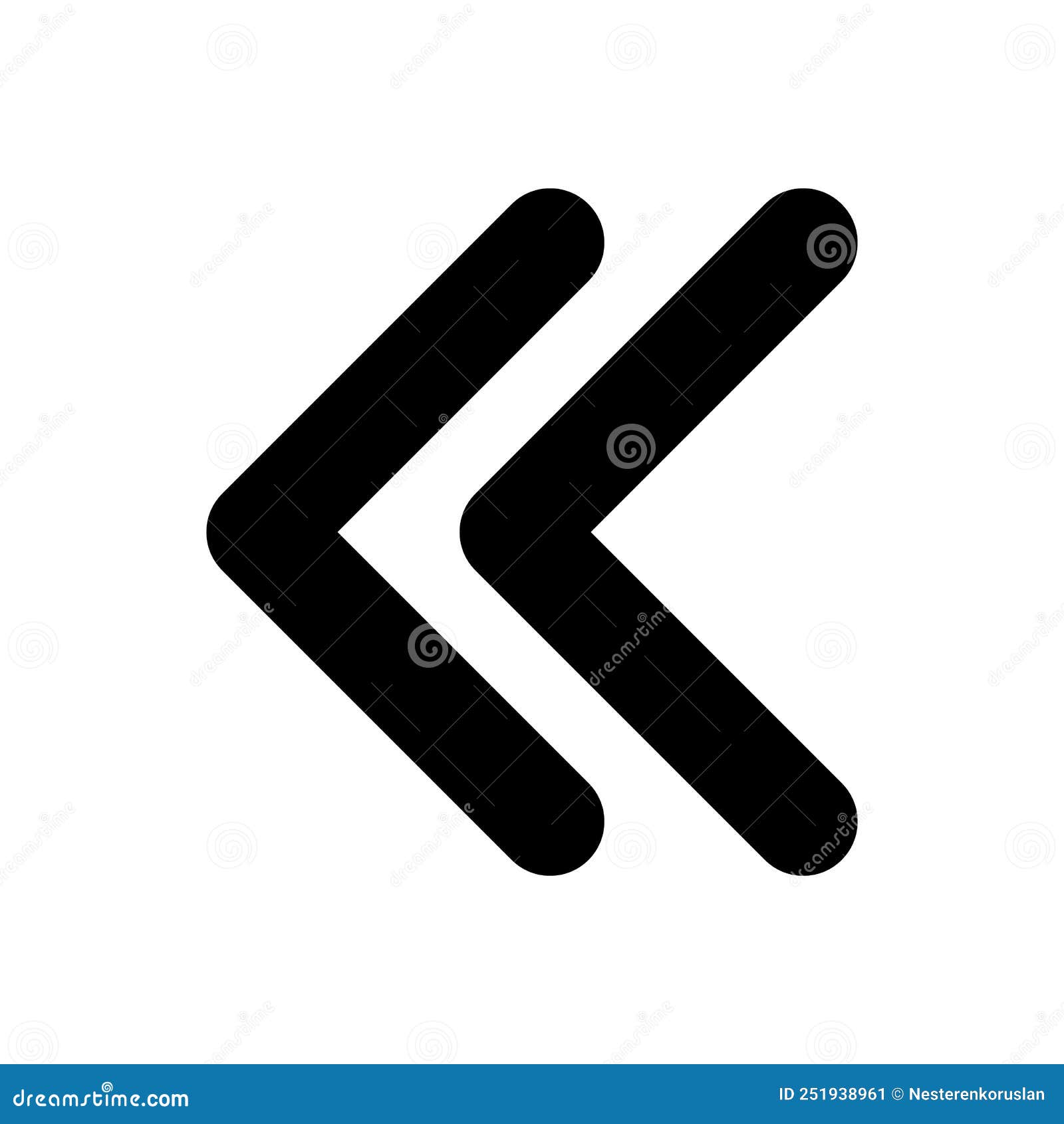 left double arrow black glyph ui icon