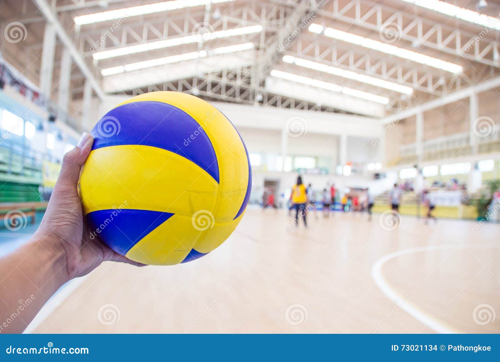 Left Hand Holds a Volleyball Stock Photo Image of blue, dark 73021134