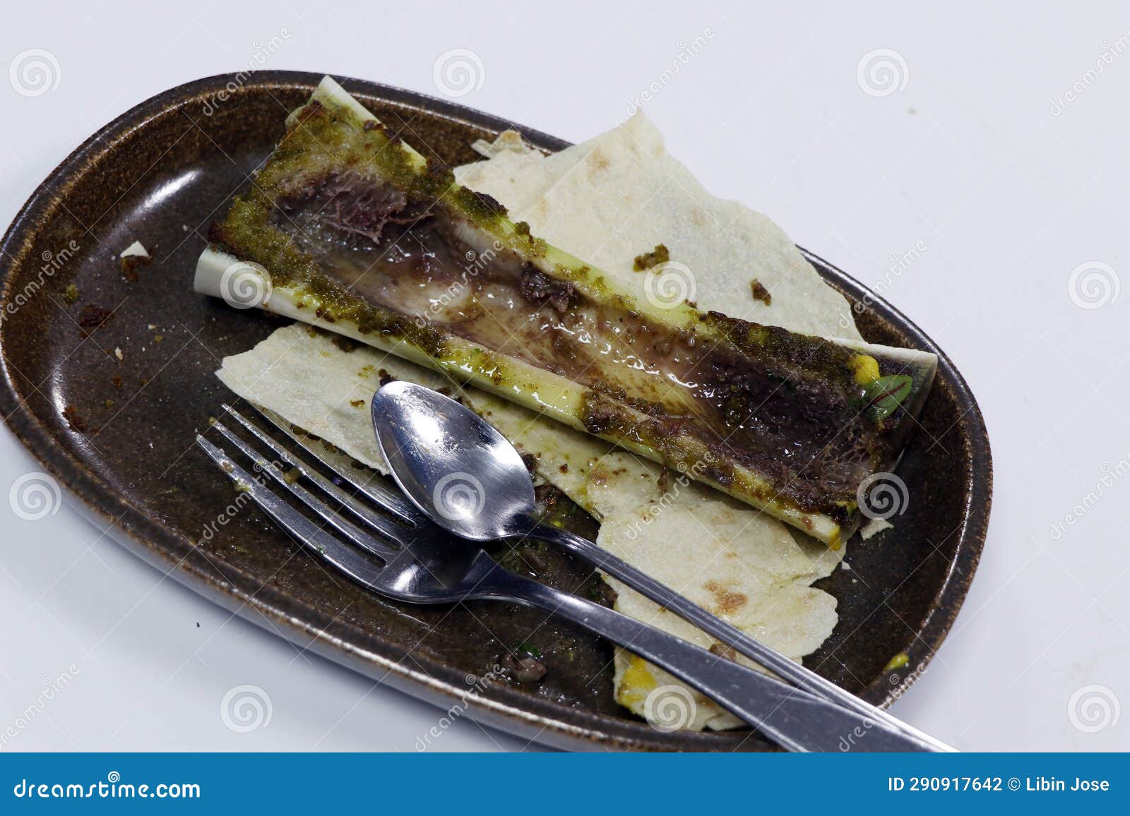 Left Over Food Roasted Veal Bone Marrow Stock Photo Image of cooking