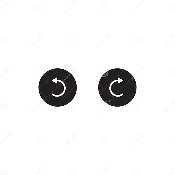 Left and Right Rotate Button Icon Vector. Counterclockwise and