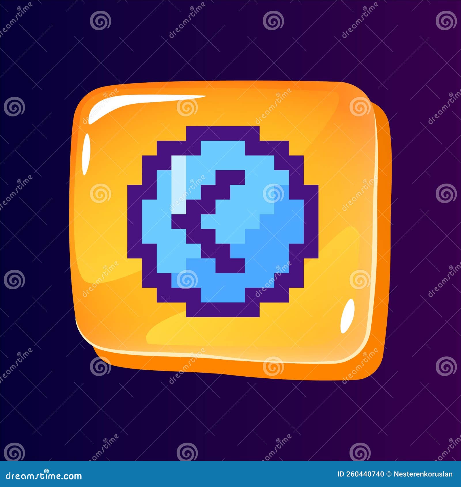 Left Side Pointer Glossy Ui Button with Pixelated Color Icon Stock Vector Illustration of