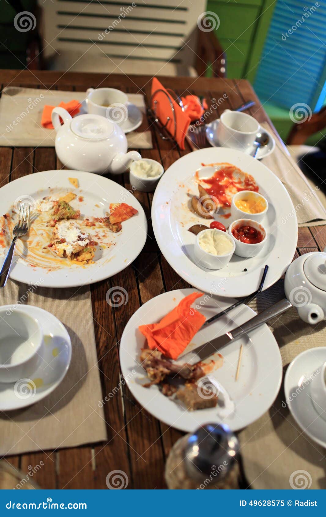 Leftovers on the Dining Table Stock Image Image of dirty, restaurant