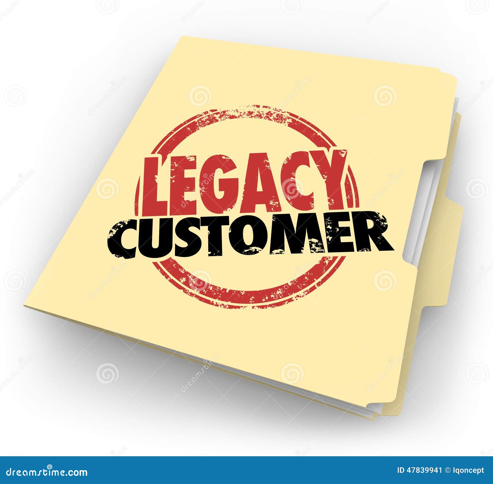 legacy customer words stamped folder loyal buyer client file