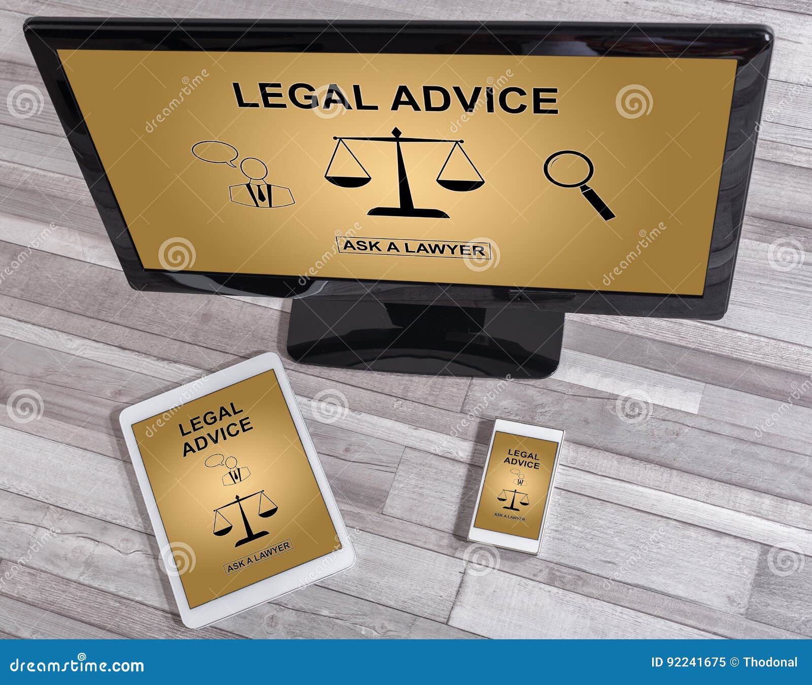 Legal Advice Concept on Different Devices Stock Image Image of