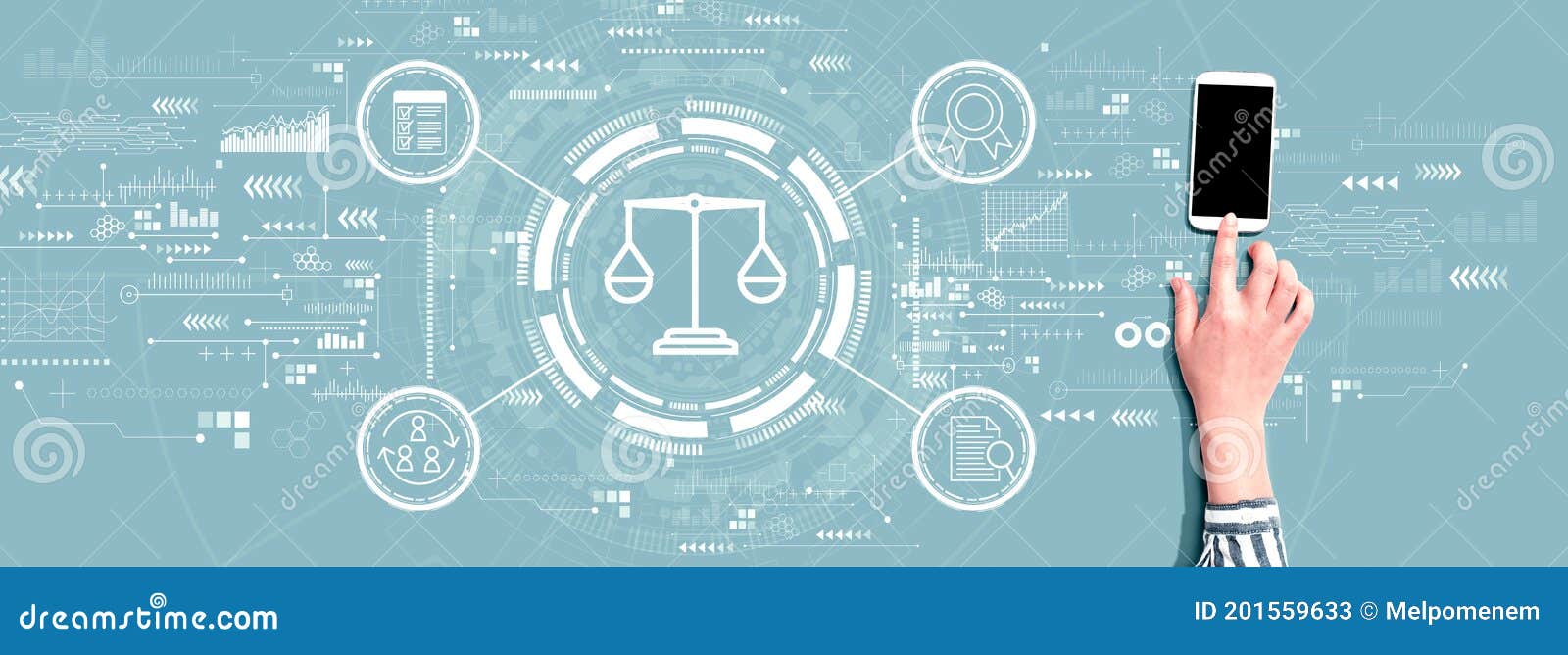 Legal Advice Service Concept with Person Using Smartphone Stock Image Image of justice