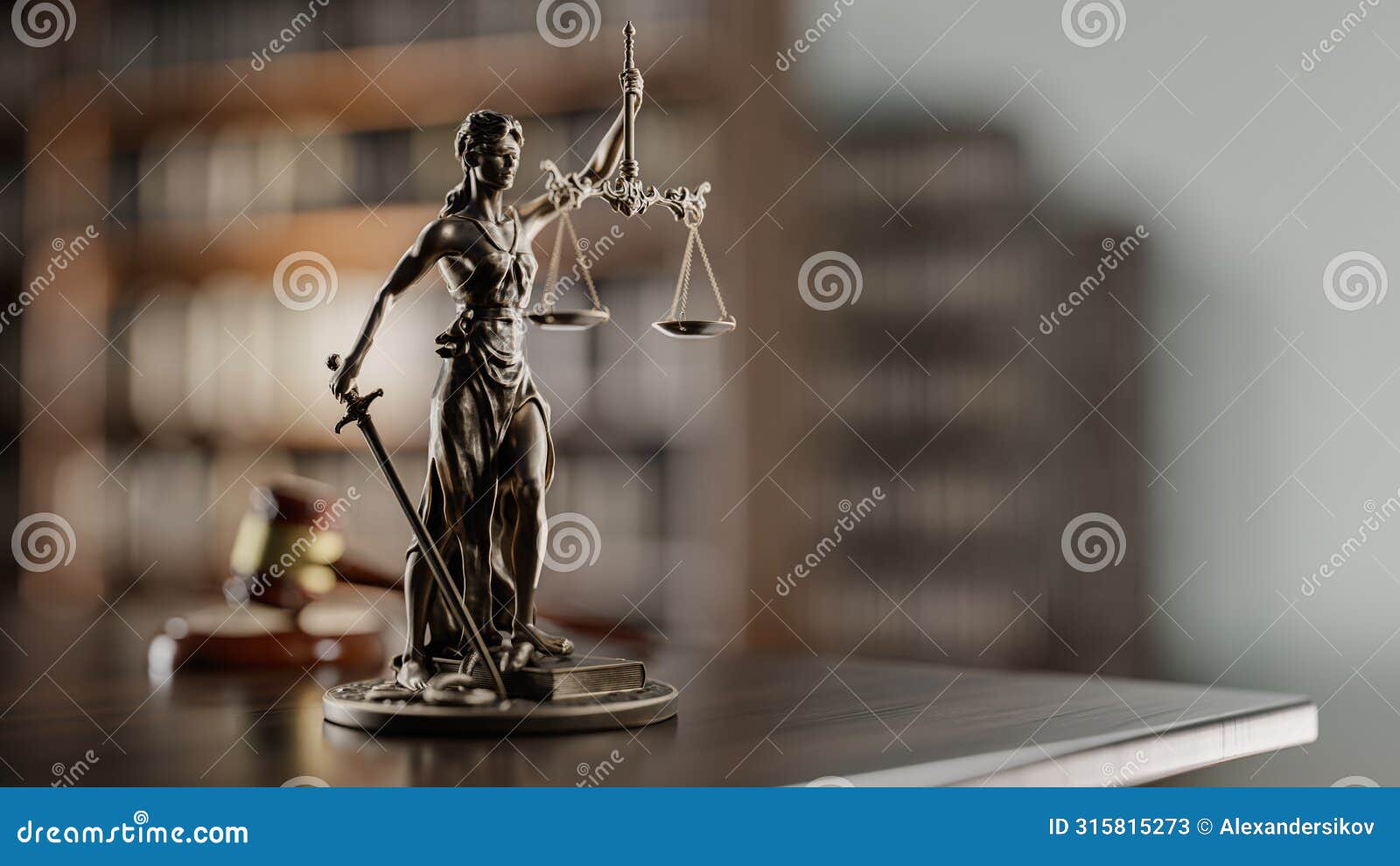 legal concept: themis is the goddess of justice and the judge's gavel hammer as a  of law and order on the
