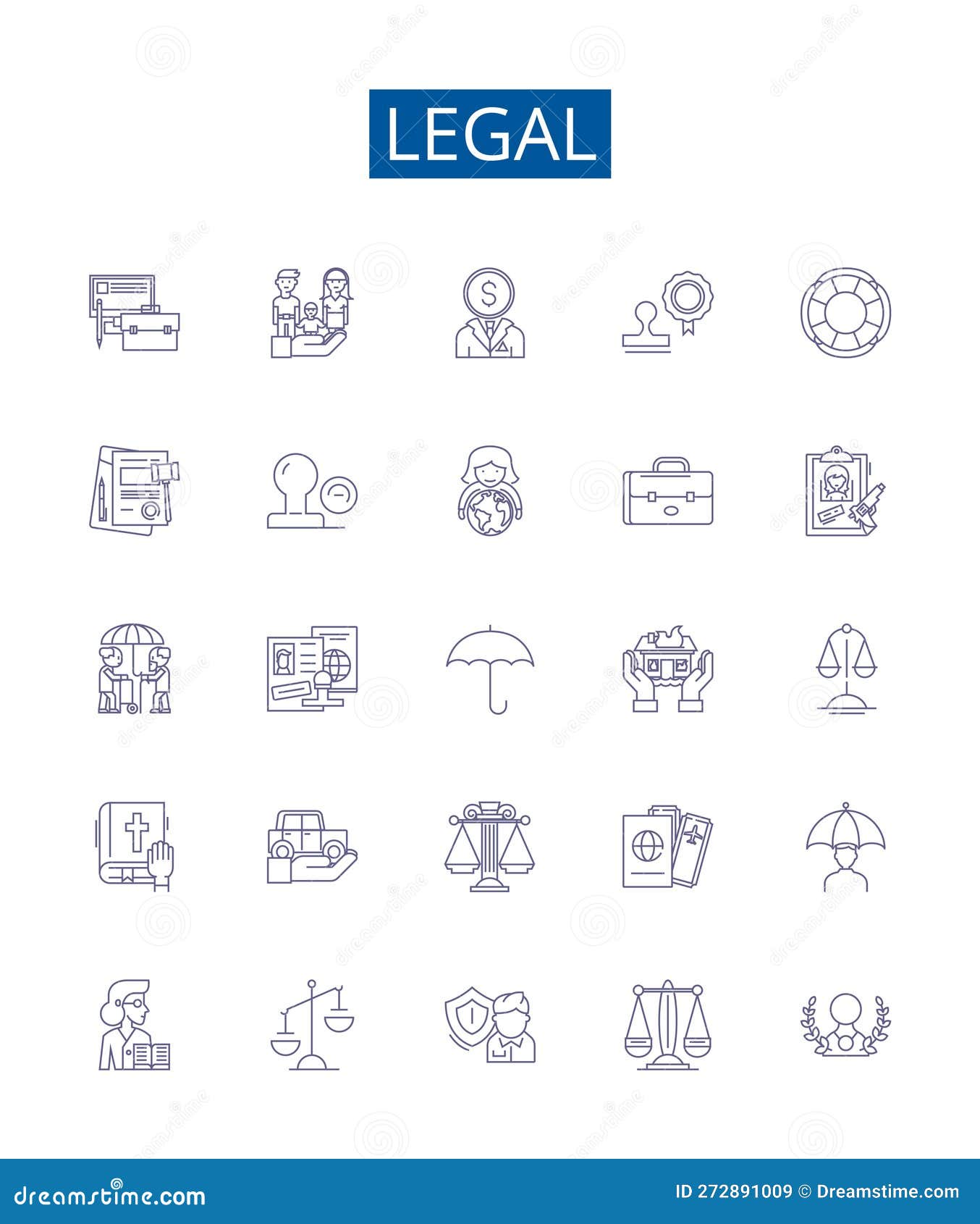 legal line icons signs set.  collection of lawful, just, legitimate, valid, binding, allowable, permissible