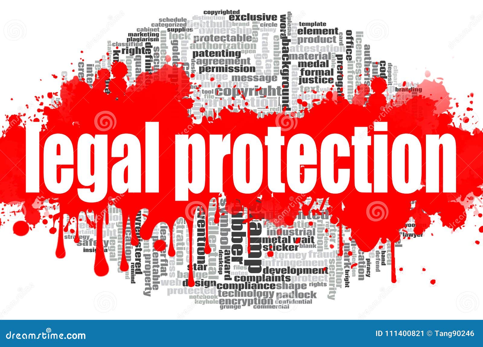 Legal Protection Word Cloud Stock Illustration Illustration of