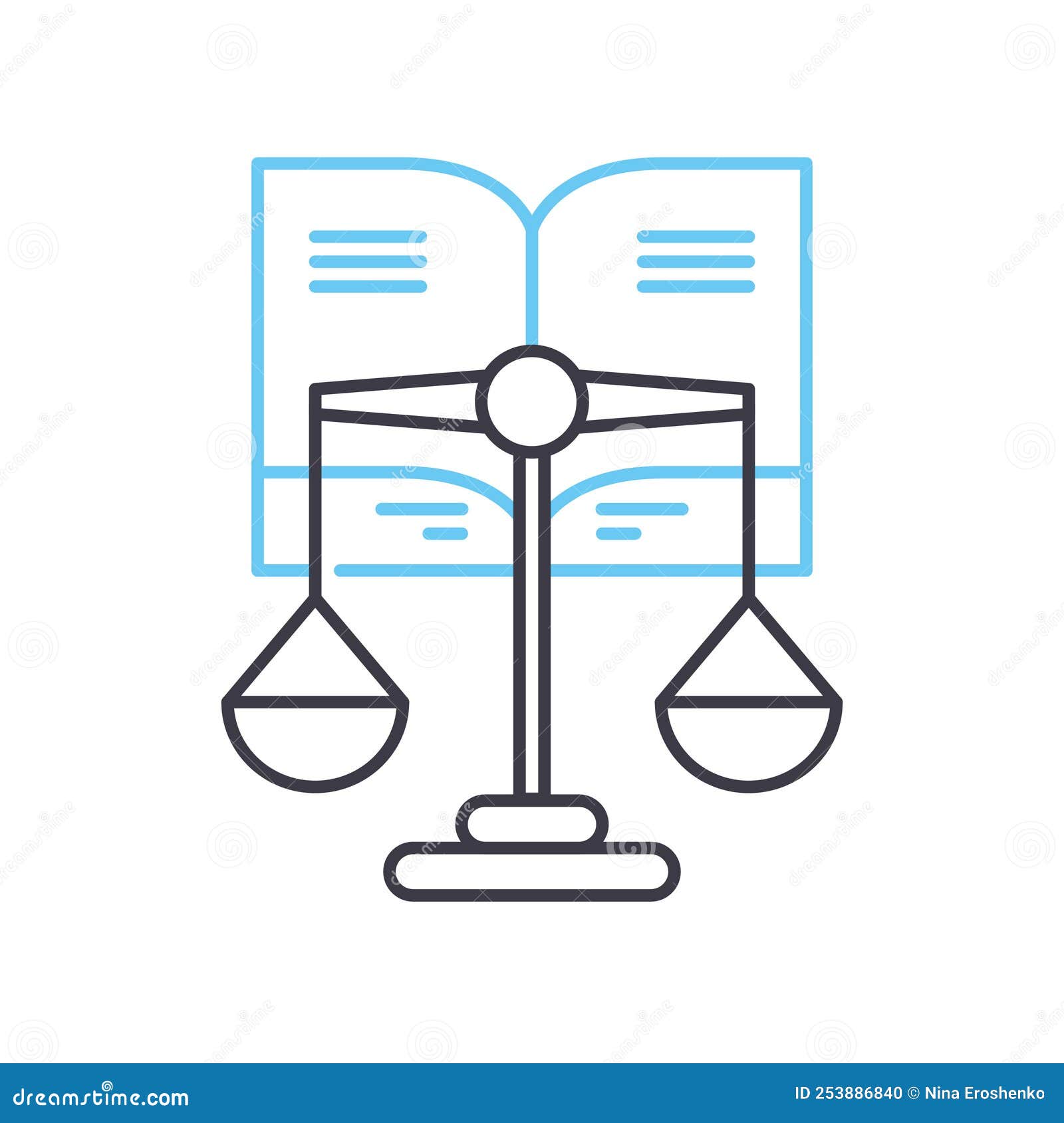 Legal Representation Line Icon, Outline Symbol, Vector Illustration