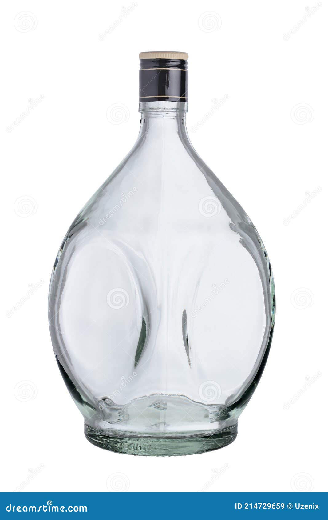 Ontleden inflatie flauw Lege Glazen Fles Met Grote Inhoud, Afgesloten Met Een Metalen Stop.  Geïsoleerd Op Een Witte Achtergrond Stock Afbeelding - Image of geïsoleerd,  volledig: 214729659