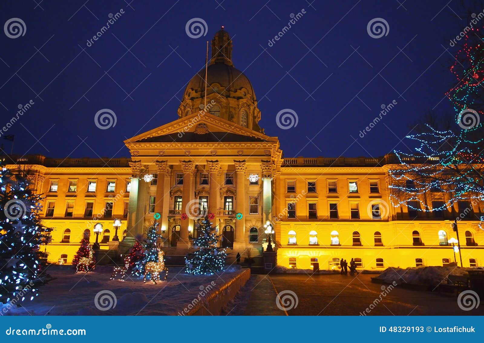 Legislative Building Edmonton, Alberta with Christmas Lights Editorial