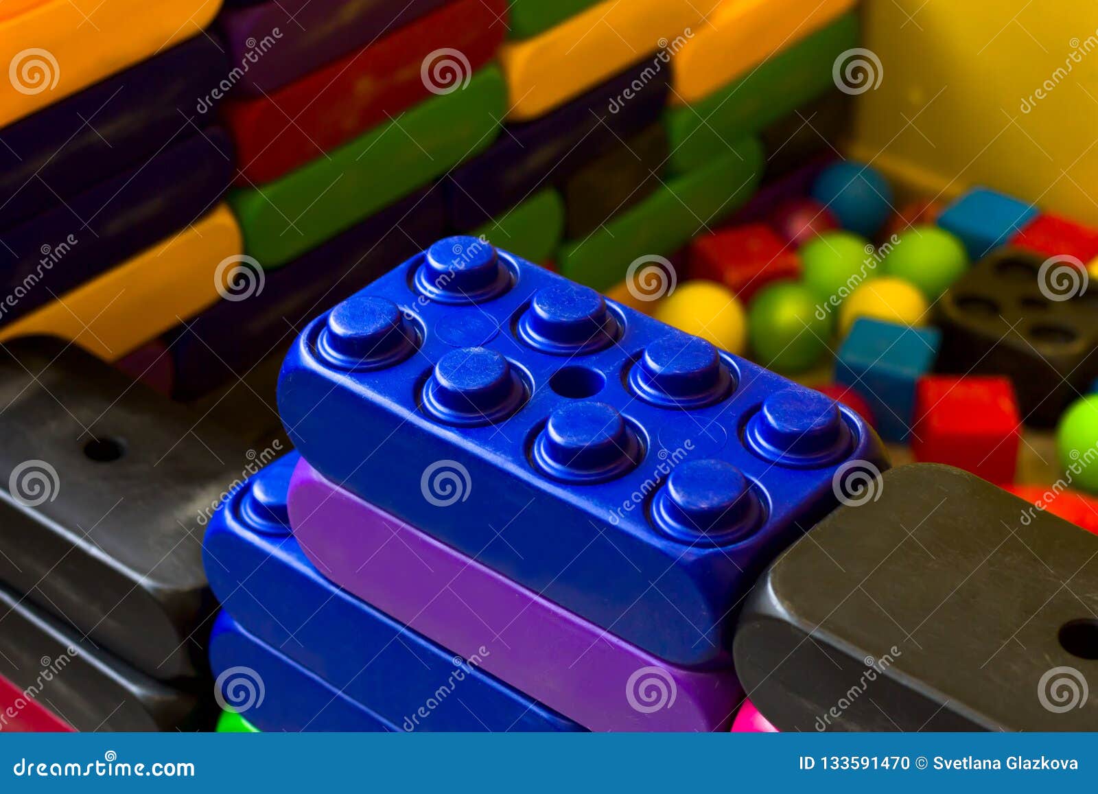 lego blocks on the children`s playgroud.