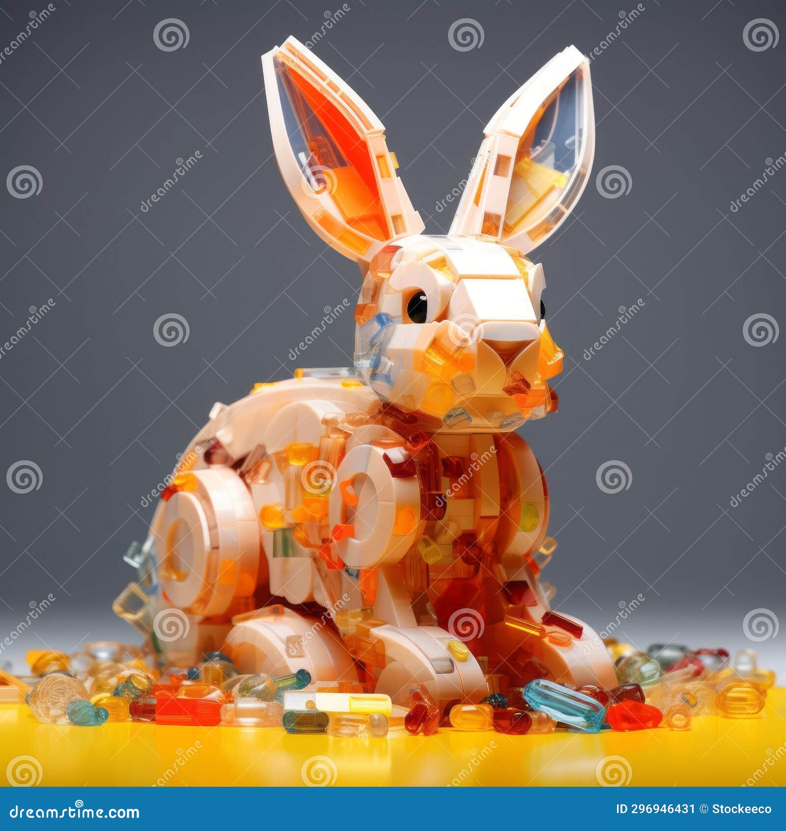 technological  rabbit: a vibrant 3d lego creation