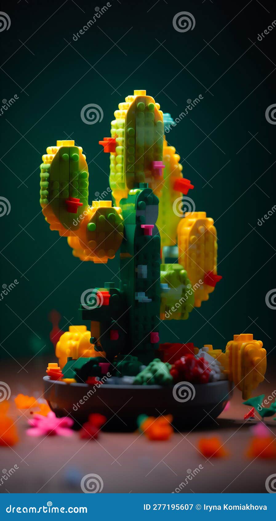 Lego Cactus with Flowers, Mexican Kids Style, Generation Ai Stock  Illustration - Illustration of celebration, plastic: 277195607