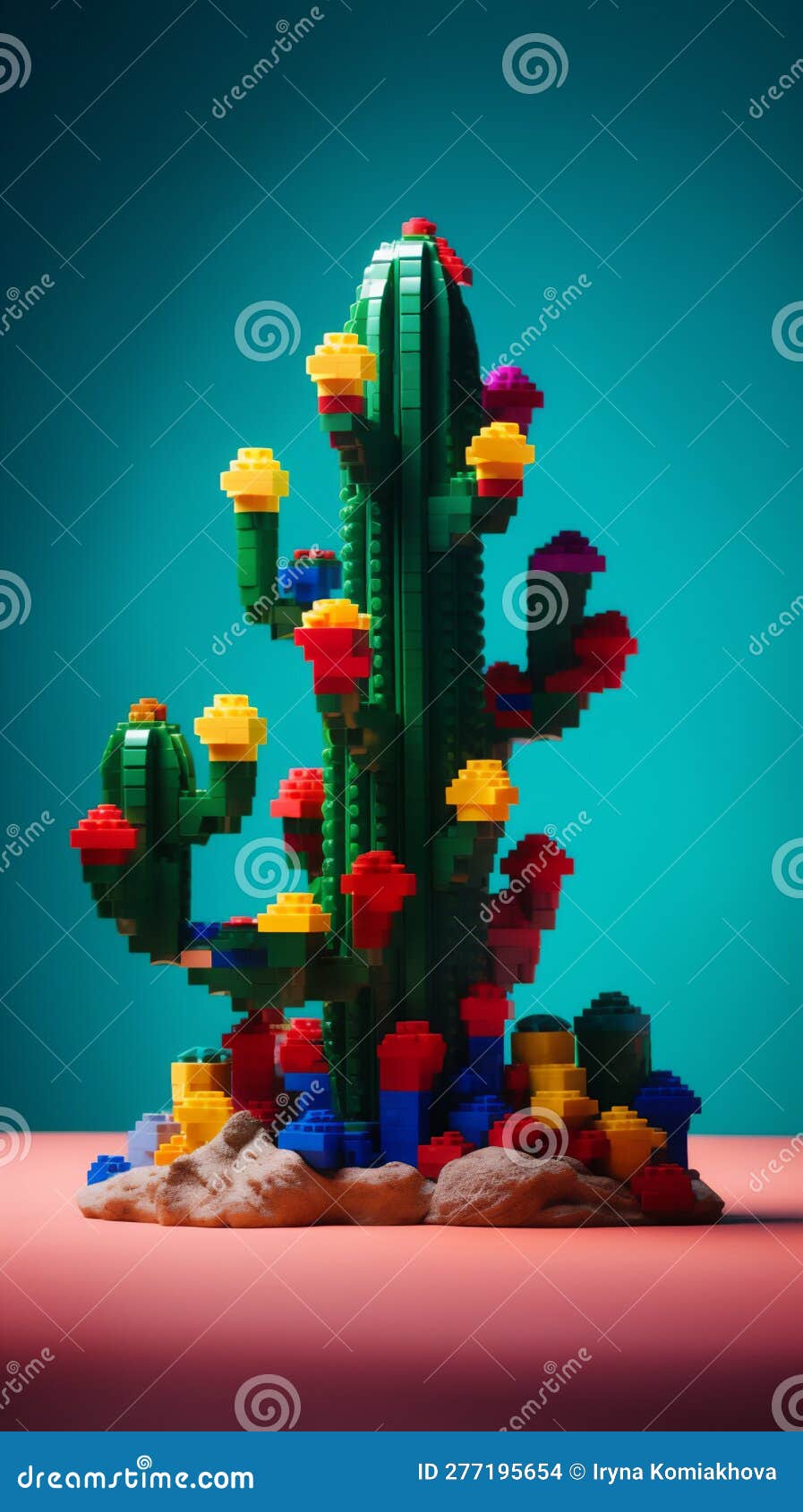 Lego Cactus with Flowers, Mexican Kids Style, Generation Ai Stock  Illustration - Illustration of plastic, mexican: 277195654