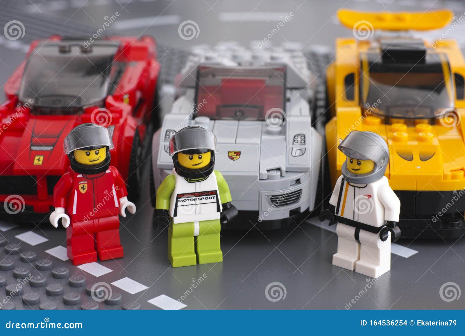 Lego Drivers Minifigures by LEGO Speed Champions with Car Editorial ...