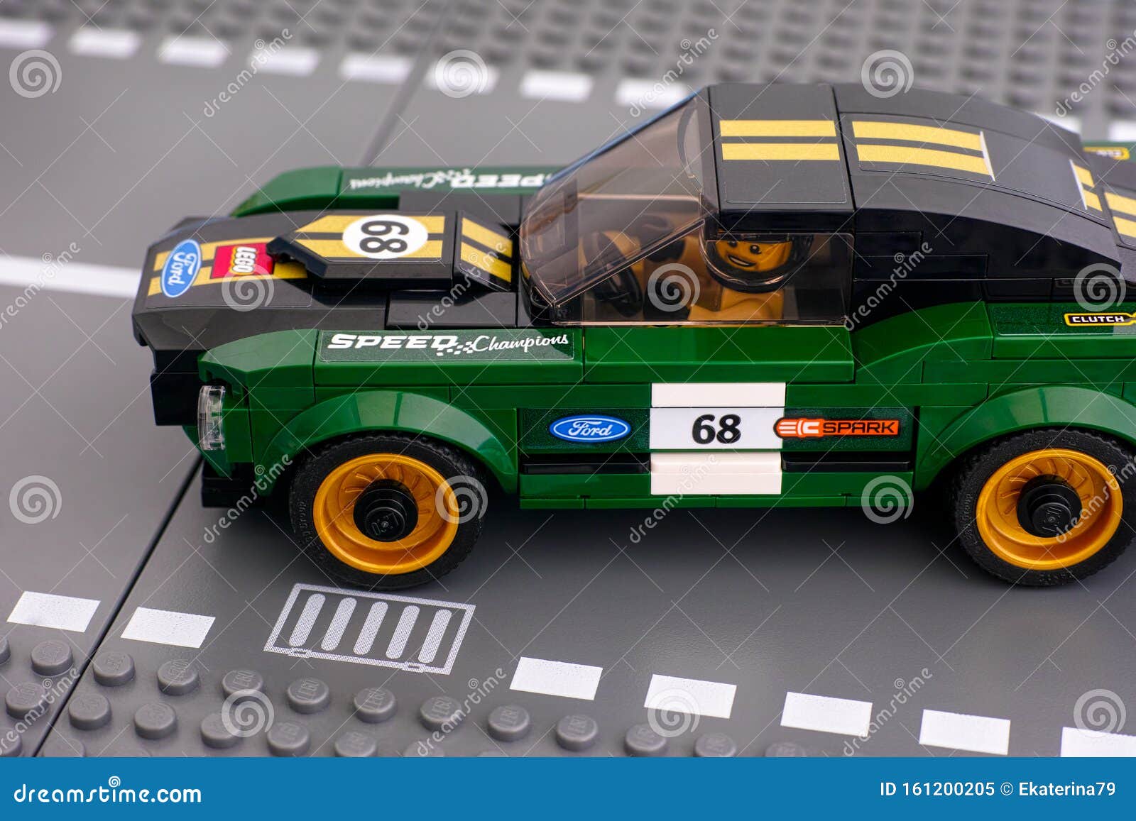 Lego 1968 Ford Mustang Fastback Car by LEGO Speed Champions with Driver on  Lego Road Baseplates Editorial Image - Image of mustang, minifigure:  161200205