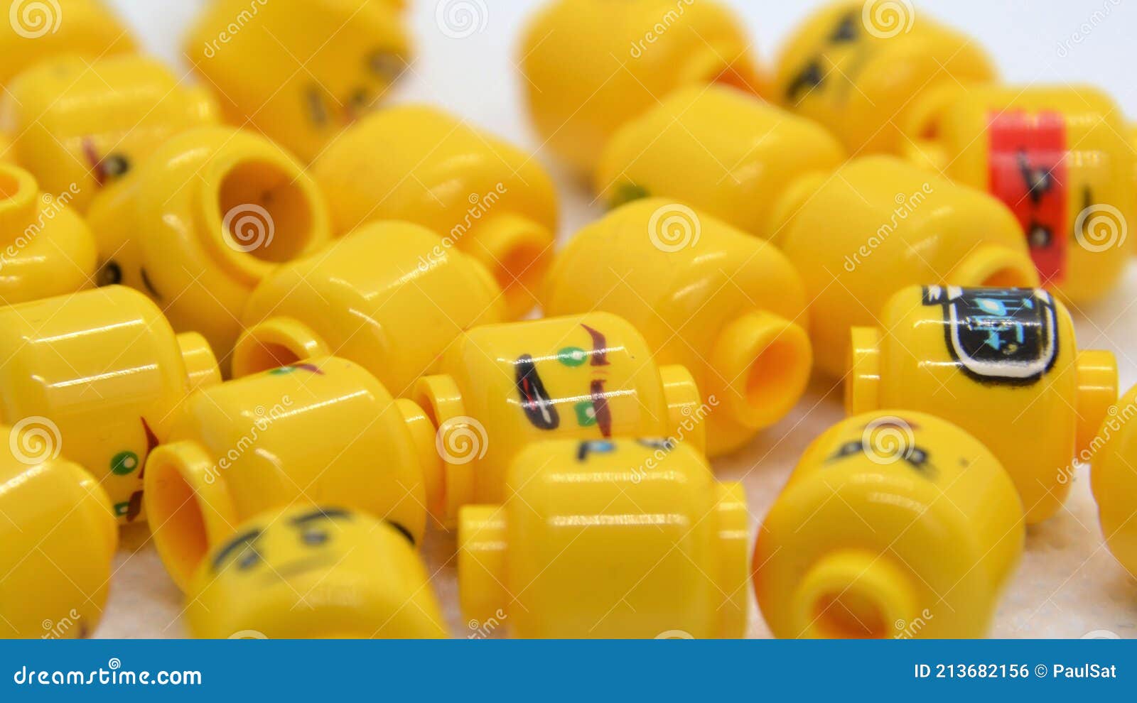 Lego-Amarillo Minifigura Cabezas/20 diferentes al azar recogido caras por orden # 