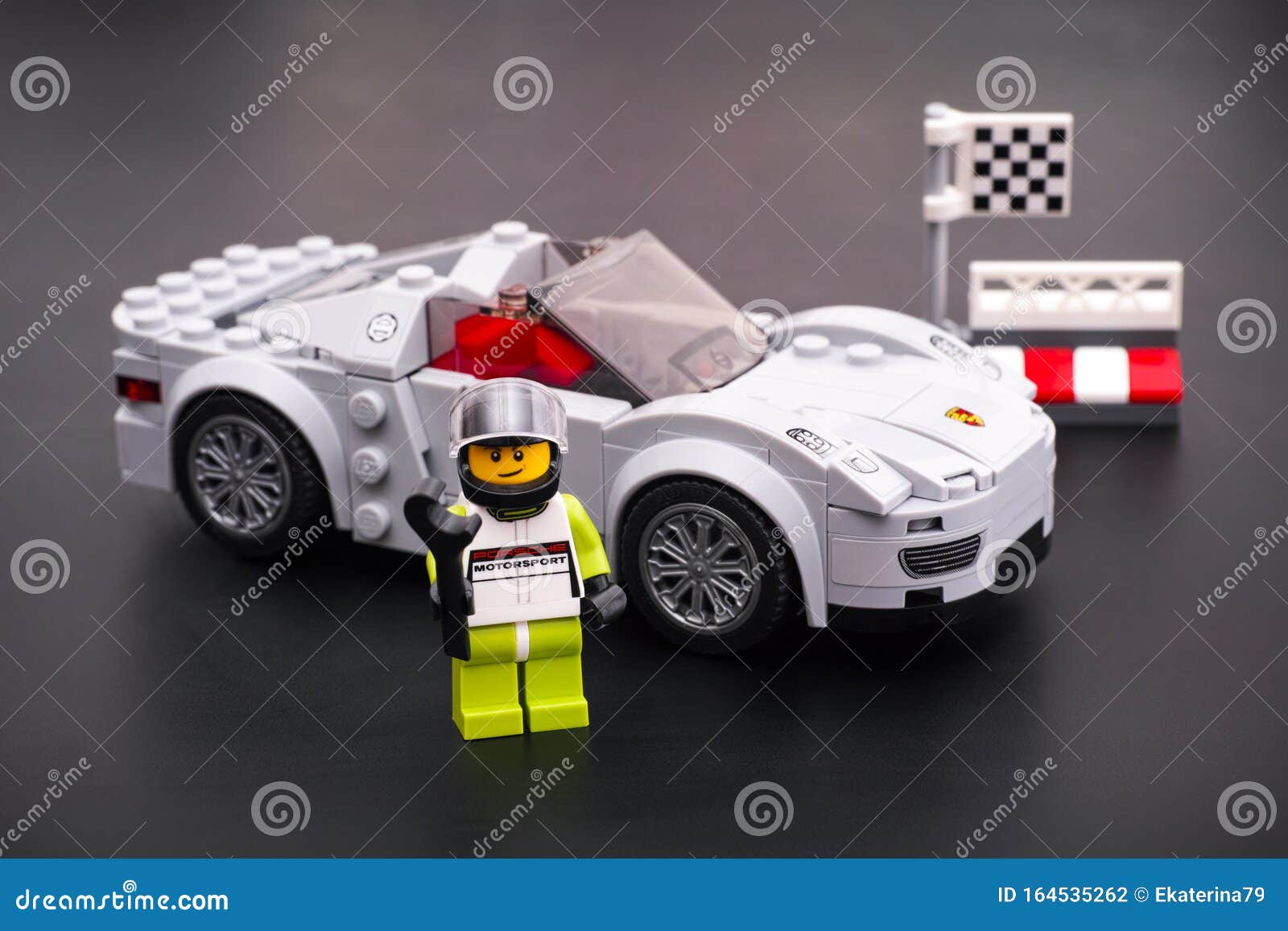 Lego Porsche 918 Spyder with Driver on Black Background Editorial ...