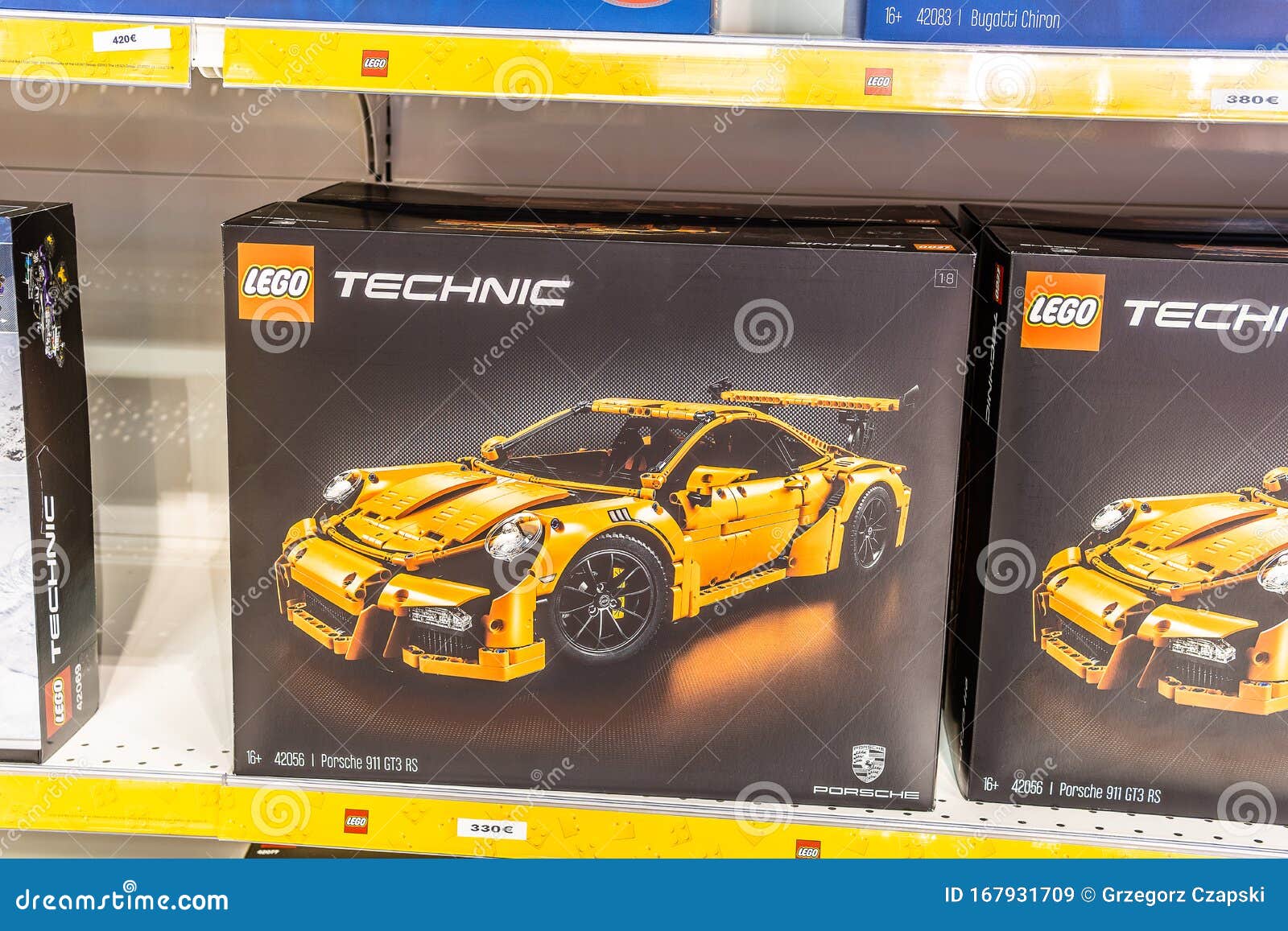 Lego Technic, Porsche 911 GT3 RS Amarillo En Exposición Para La