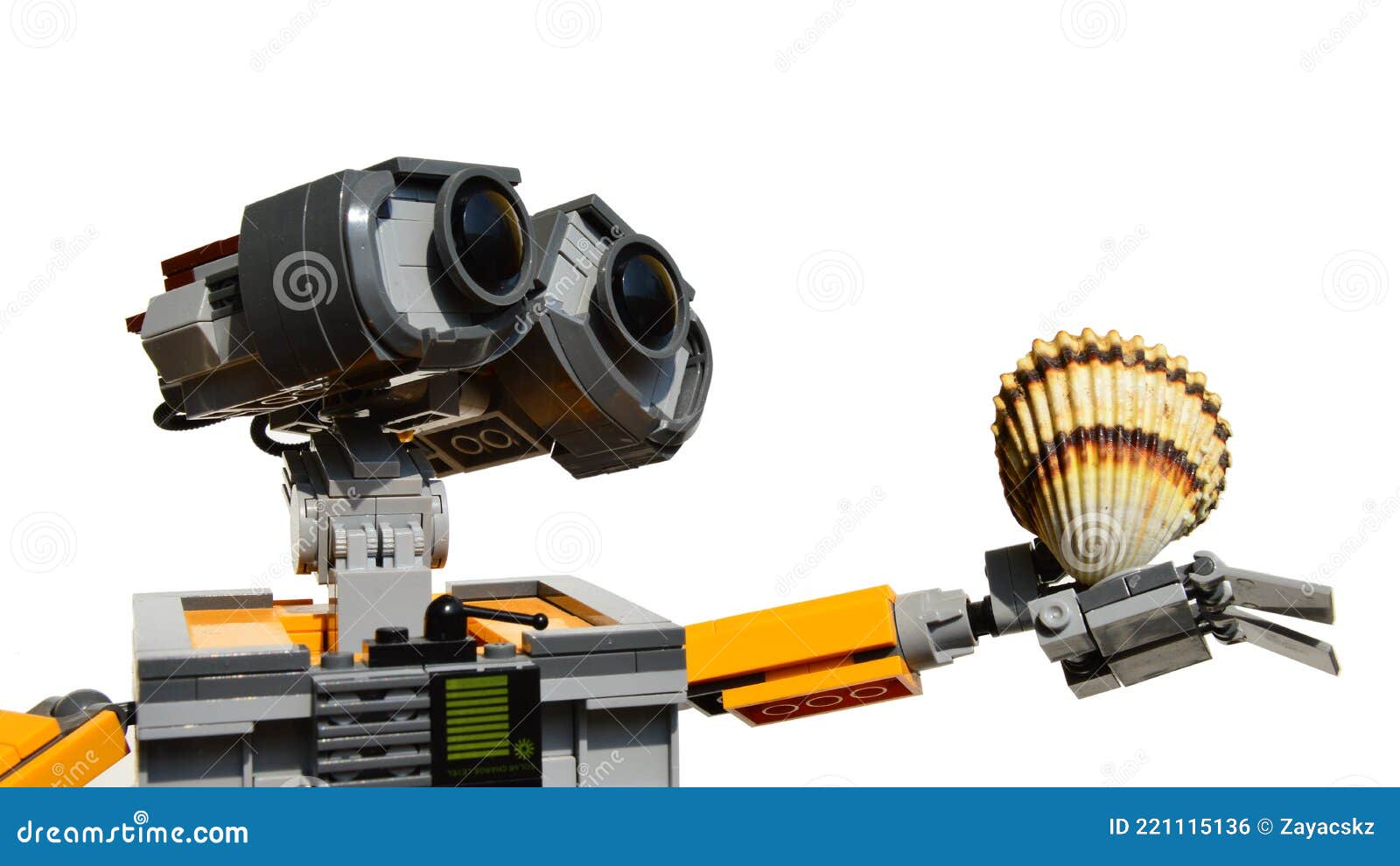 Lego Wall E Robot From Disney Pixar Movie Adoring A Bivalve Common Cockle Seashell Latin Name Cerastoderma Edule Editorial Photo Image Of Marine Background