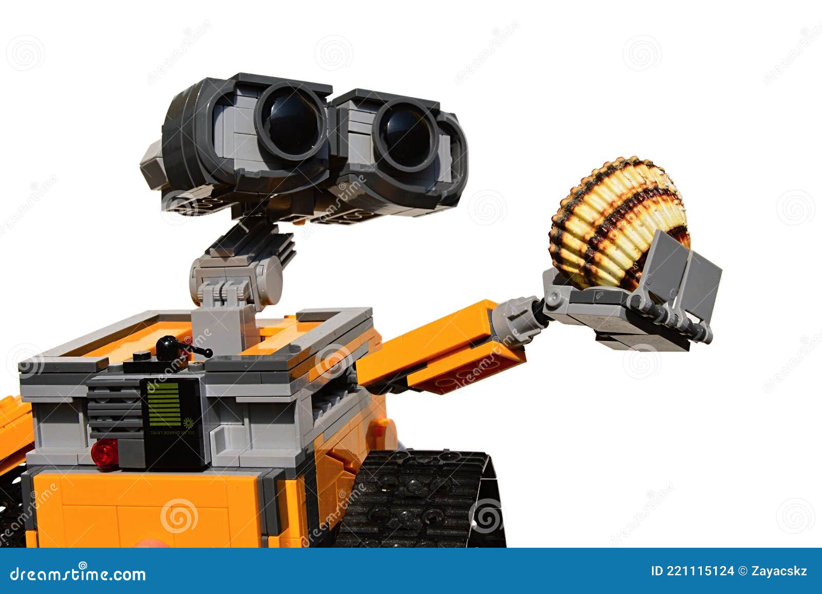 LEGO Wall-E Robot from Disney Pixar Movie, Examining a Bivalve