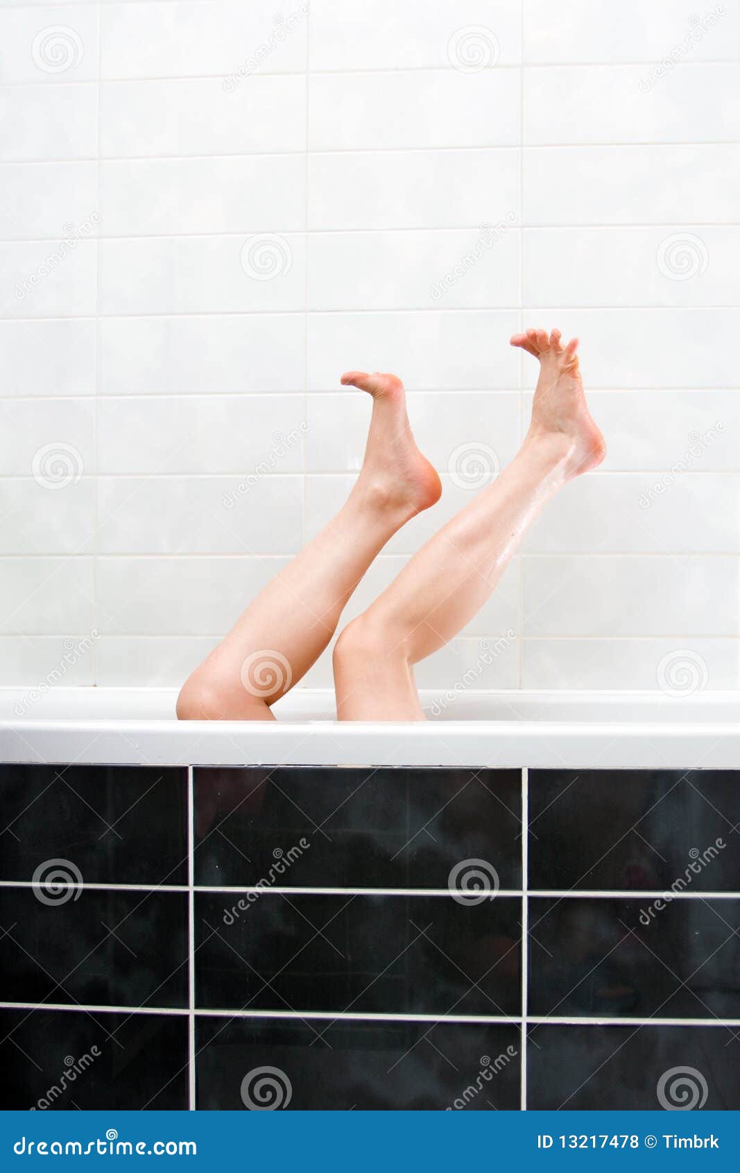 Legs in bath stock photo. Image of indoors, caucasian 13217478